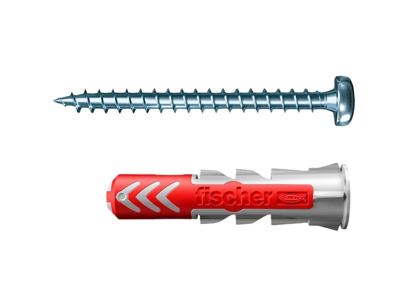 Fischer 545838, Kit med skruv och väggplugg, Autoklaverad lättbetong, Tegel, Betong, Gipsblock, Gipsskiva, Gipsskivor, Nylon, Torx, TX20, 6 mm | Verktyg & Verkstad - Infästning - Råpluggar och pluggar | GameStuff
