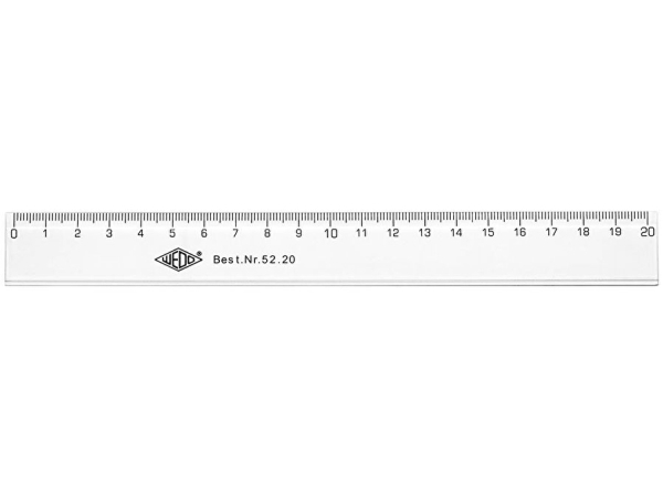 Wedo 52 20, Bordlineal, Plast, Transparent, Cm, 20 Cm, 1 Stk
