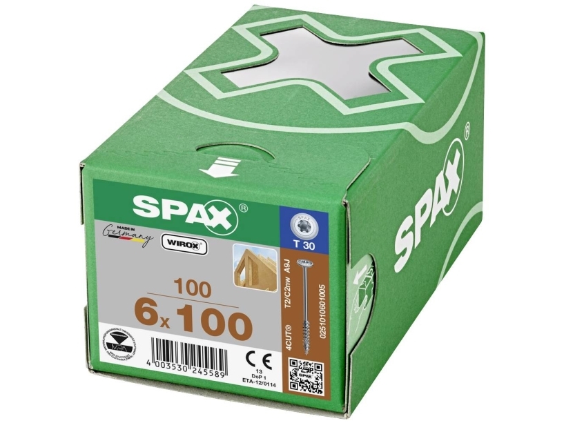Spax 251010601005 Tallerkenskruer 6 Mm 100 Mm T-Profil Stål Hærdet 100 Stk