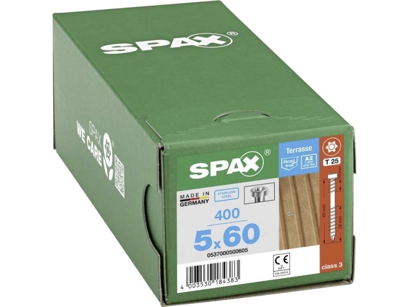 SPAX 0537000500605 Träskruv 5 mm 60 mm T-STAR Plus Rostfritt stål A2 400 st | Verktyg & Verkstad - Skruvar & Muttrar - Skruvsortiment | GameStuff