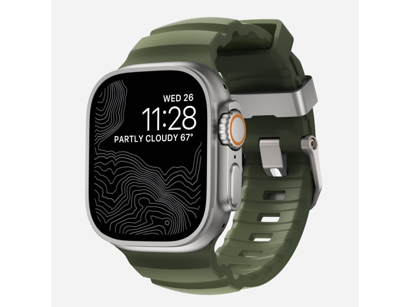 Nomad Rocky Point Band, Band, Smartwatch, Naturlig, Apple, Ultra / 46Mm, Læder, Titanium