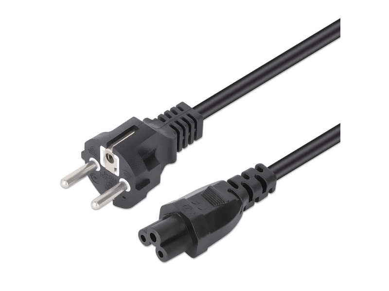 Manhattan Stromkabel Clover Cee 7 Schuko Auf C5 Stromkabel 1M Schwarz