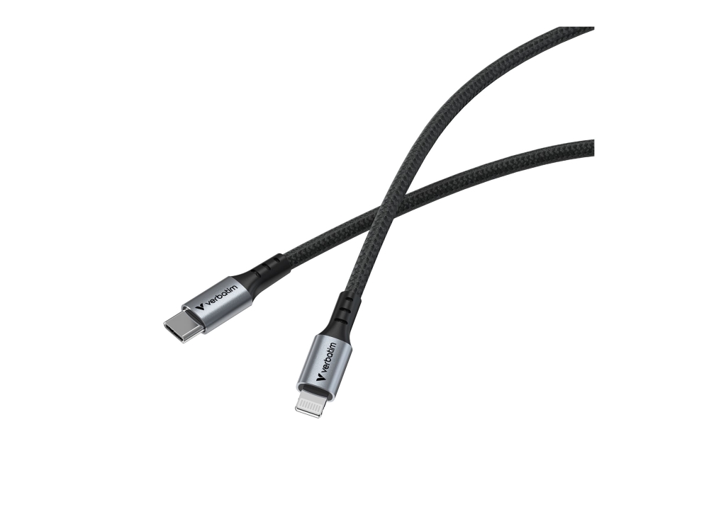 Verbatim - Lightning-Kabel - Usb-C Han Til Lightning Han - 1.2 M - Power Delivery 3.0 Support, Opladning Og Synkronisering, Op Til 480 Mbps, Fast Cha