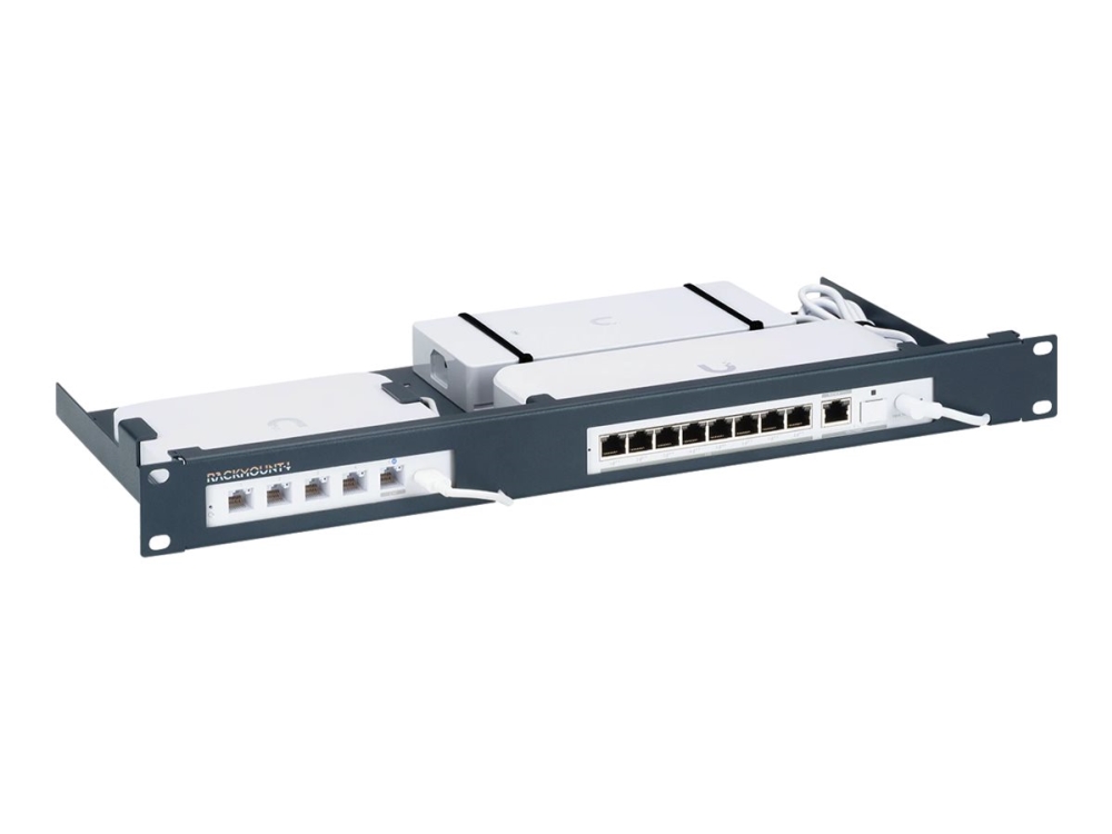 Rackmount.It Rm-Ub-T8 - Monteringspakke For Netværksudstyr - Stativmonterbar - Mørk Metalblå - 1U - 19"