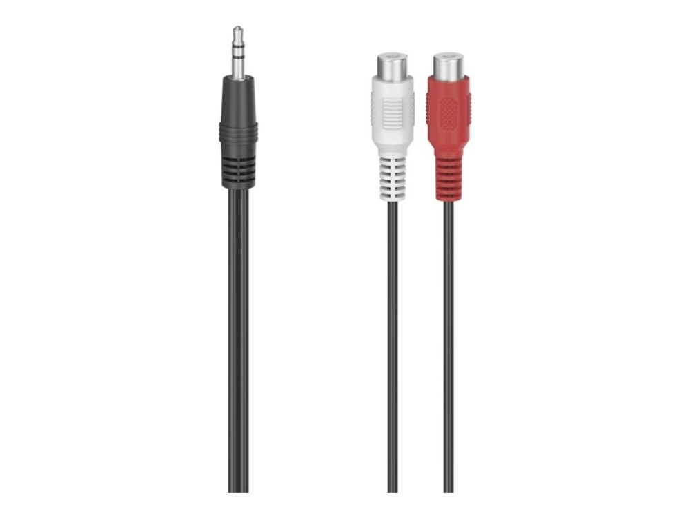 Hama 00205185, 2 x RCA, Hunstik, 3.5mm, Hanstik, 0,1 m, Sort | Datortillbehör - Kablar & adaptrar - Adaptrar | GameStuff