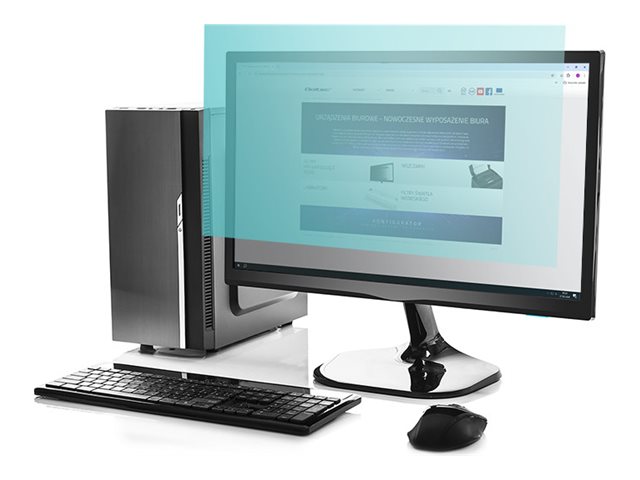 Qoltec - Skærmfilter - Blå Lysfilter, Anti-Refleks, Mat - 23" - Gennemsigtig