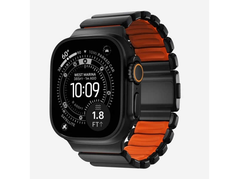 Nomad Stratos Band, Band, SmartWatch, Sort, Apple, Ultra 1-11 and SE, Titanium