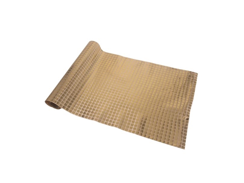 Guld diskokugle bordløber, 0,25 x 3 m