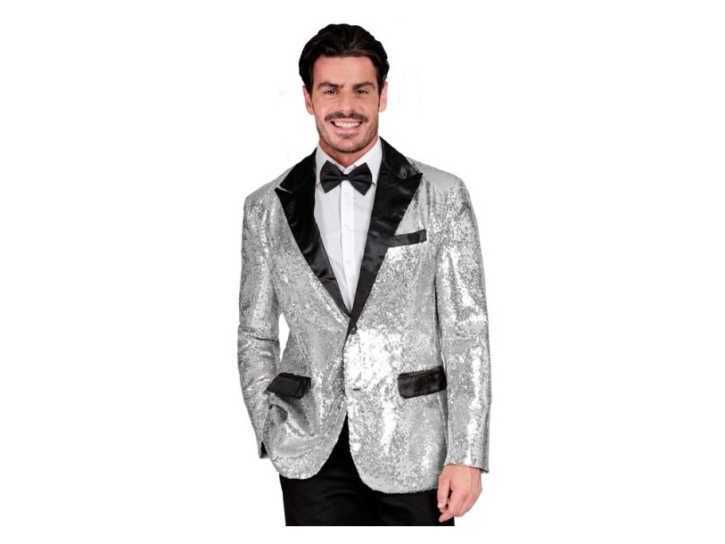 Silberne Paillettenjacke