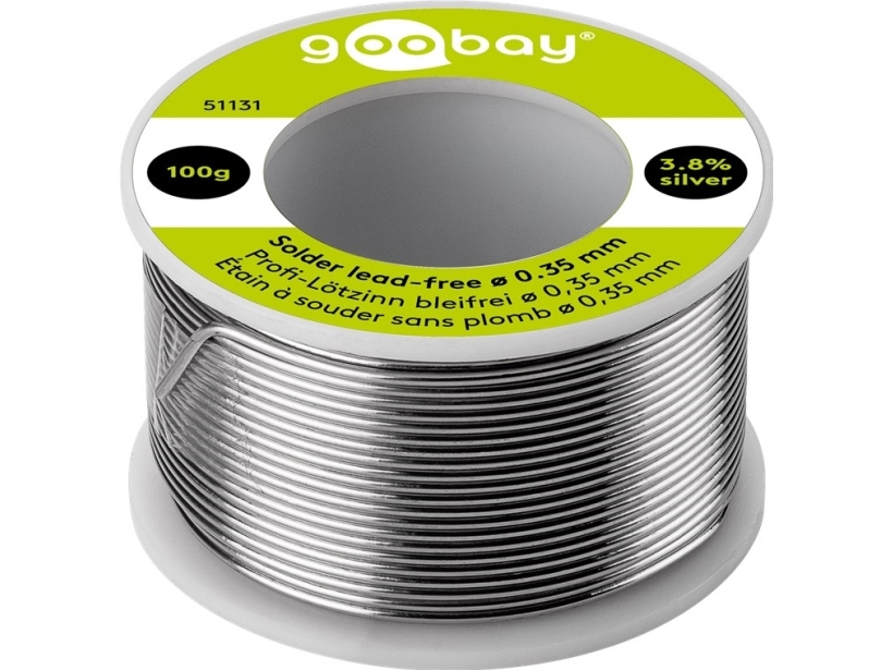 Lyijytön juotostina, poikkileikkaus 0,35 mm, 100 g rullaa