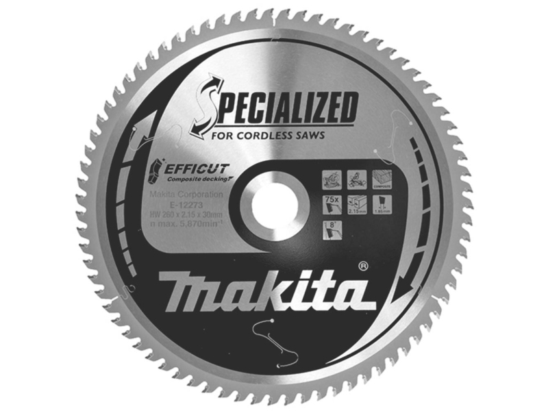 Makita E-12273, Plast, Træ, 16,5 Cm, 9250 Rpm, 1,5 Mm, Makita, Dls111 Dls111zu Lf1000 Lh1040f Ls1018l Ls1018ln Ls1019l