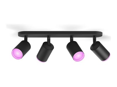 Philips Hue White And Color Ambiance Fugato - Spotlys - Led-Lyspære X 4 - Gu10 - 4.2 W - 16 Millioner Farver - 2000-6500 K - Sort