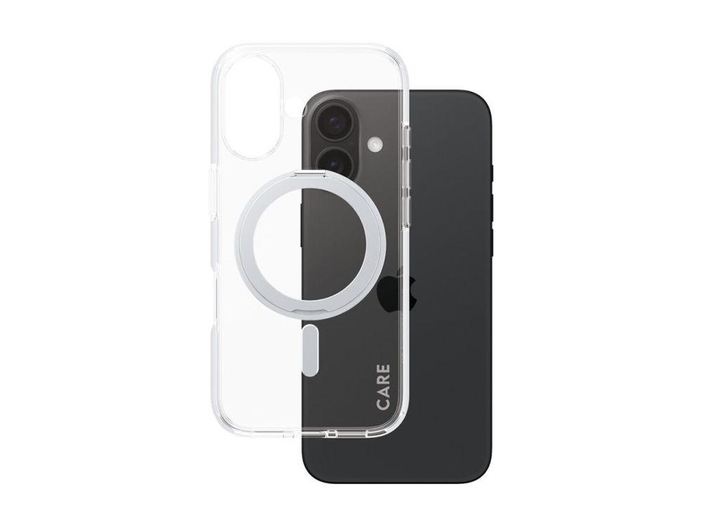 Panzerglass Care By Case Transparent M. Silber Kickstand & Magsafe Iphone 16, Cover, Apple, Apple - Iphone 16, Transparent