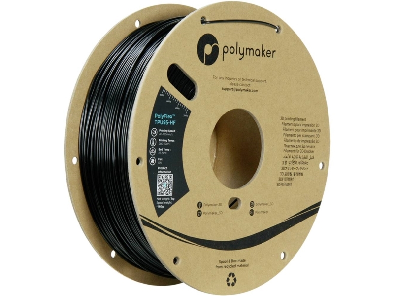 Polymaker Polyflex Tpu-95A High Speed - 1Kg - 1.75Mm - Juodas
