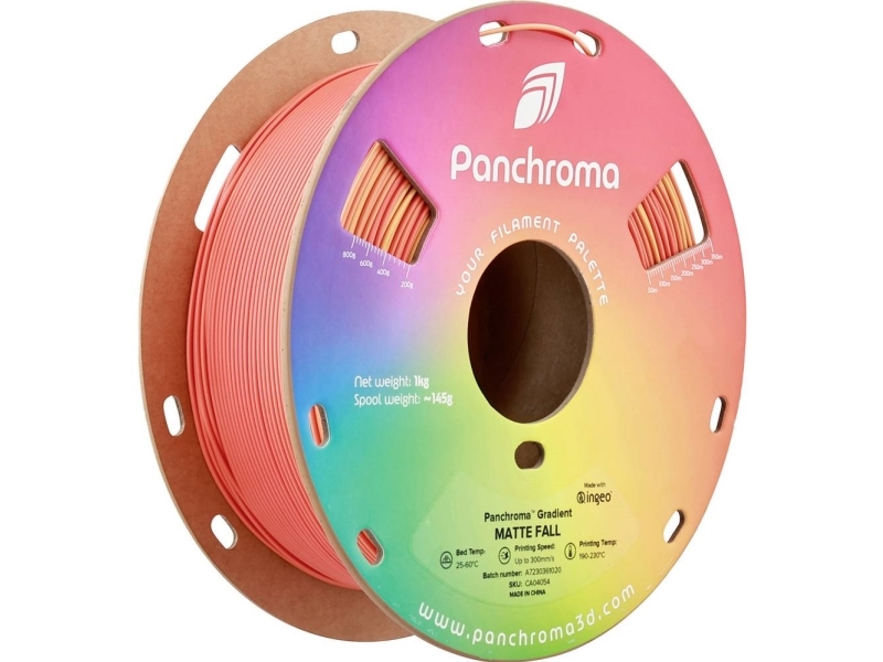 Polymaker Panchroma Pla Gradient Matte 1.75Mm 1Kg - Fall (Oranžinis-Lava Raudona)