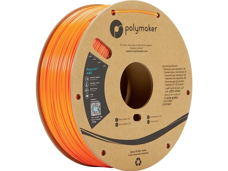 Plastikas Polymaker Polylite Abs - 1.75Mm - 1Kg - Oranžinis