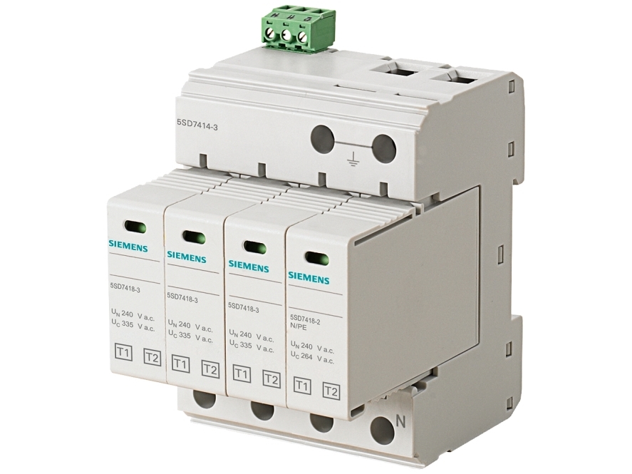 Siemens 5SD74143 5SD7414-3 Jakokaapin ylijännitesuoja 50 kA 1 kpl 1 kpl