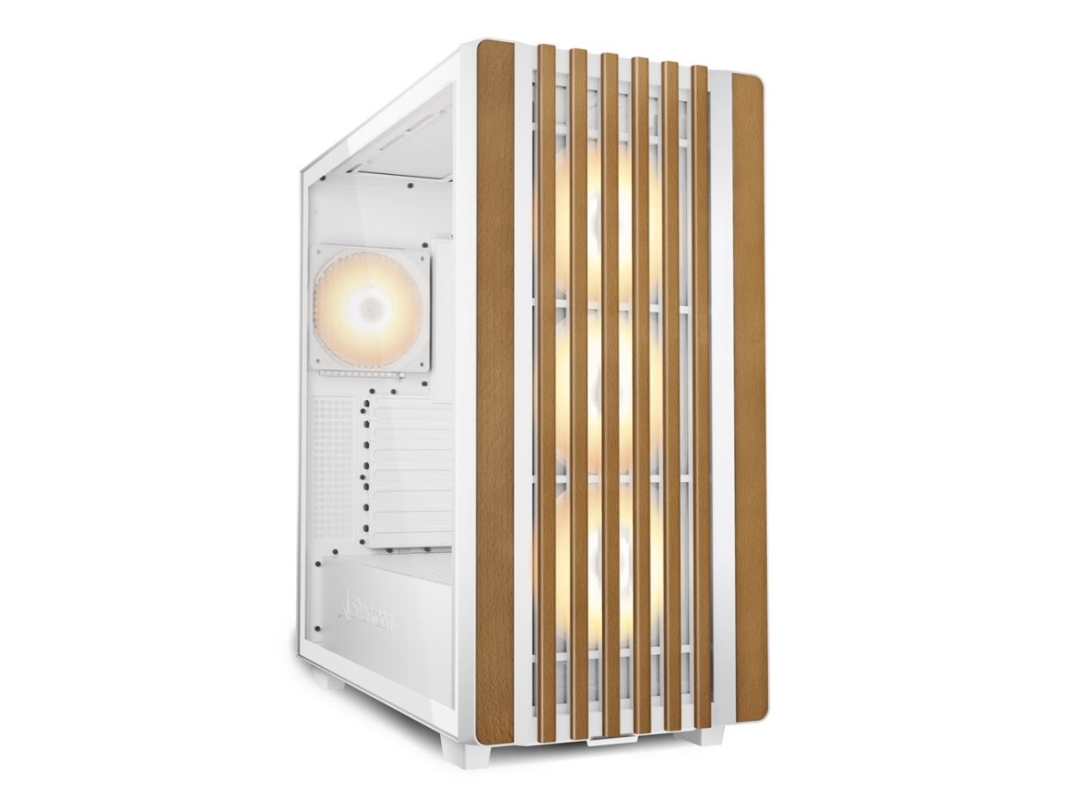 Sharkoon Rebel C70g Rgb, Full Tower, Pc, Weiß, Holz, Atx, Micro Atx, Mini-Itx, Metall, Gehärtetes Glas, Multi