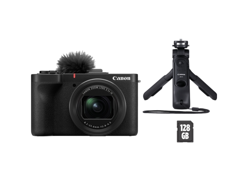 Canon Powershot V1 Premium Vlogger Kit, 22.3 Mp, 5760 X 3840 Pixels, Cmos, 3.1X, 4K Ultra Hd, Black