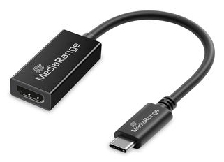 Mediarange Usb Type-C To Hdmi Audio And Video Converter, 20Cm, Black, 0.2 M, Usb Type-C, Hdmi, Male, Female, Straight