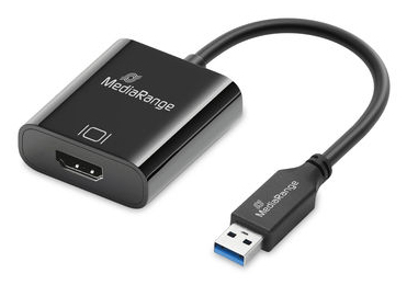 Mediarange Usb-A To Hdmi Audio And Video Converter, 20Cm, Black, 0.2 M, Usb Type-A, Hdmi, Male, Female, Straight