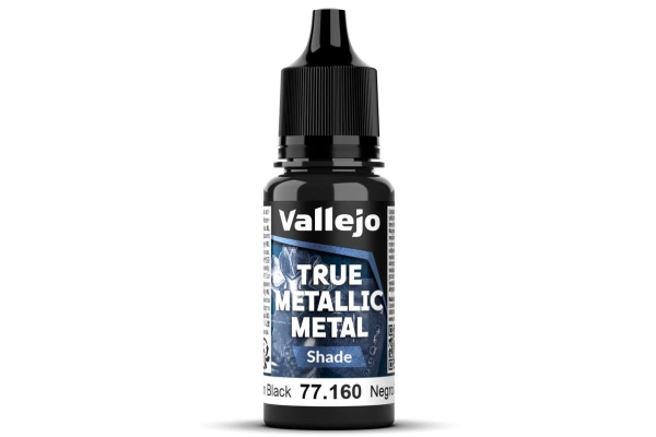 Vallejo 77.160 - True Metallic Metal - Shade - Obsidian Black, 18 Ml