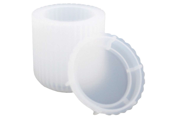 Silikoneform rillet beholder m/låg Ø7,8x8cm