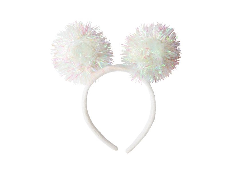 Perlmutt-Haarband Pompons Mit Led-Licht