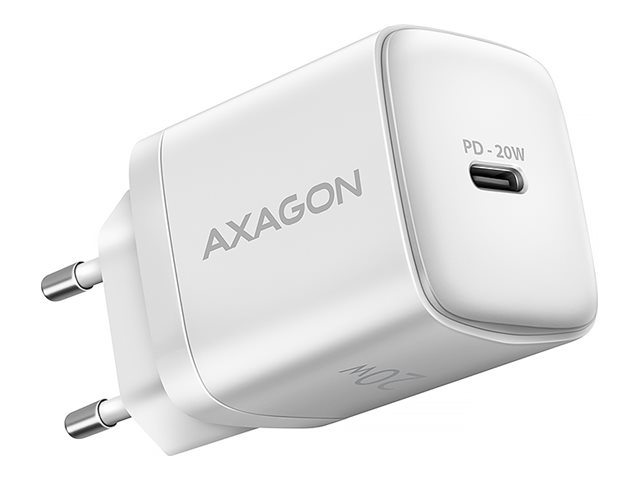 AXAGON - Strømforsyningsadapter - 20 Watt - 3 A - Power Delivery 3.0 + PPS, PD 2.0/PPS, QC 4.0, Apple Fast Charge, AFC, Huawei Fast Charge, Apple 2.4A (USB-C) - hvid
