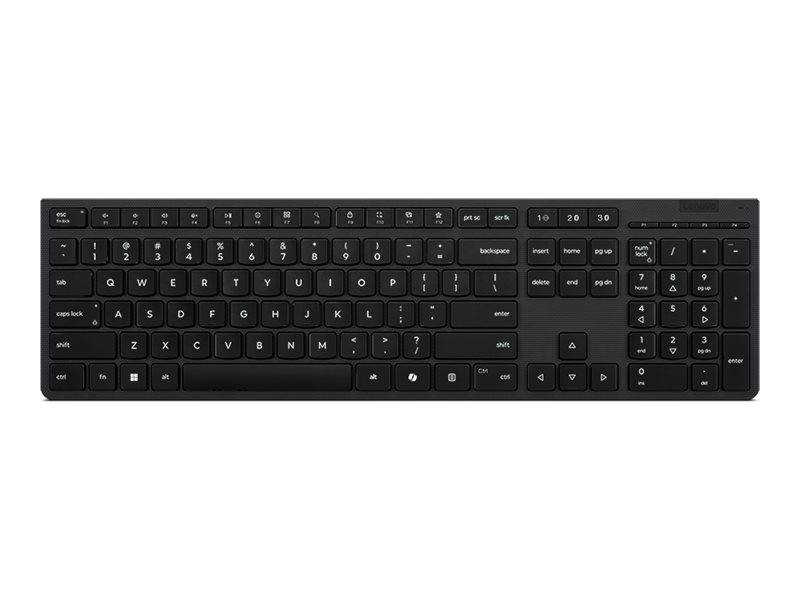 Lenovo Professional - Tastatur - kan genoplades - full size - trådløs - 2.4 GHz, Bluetooth - QWERTY - dansk - grå - brun kasse
