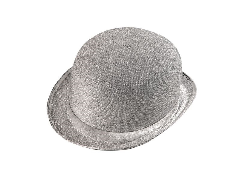 Sølv Bowlerhat Med Glimmer