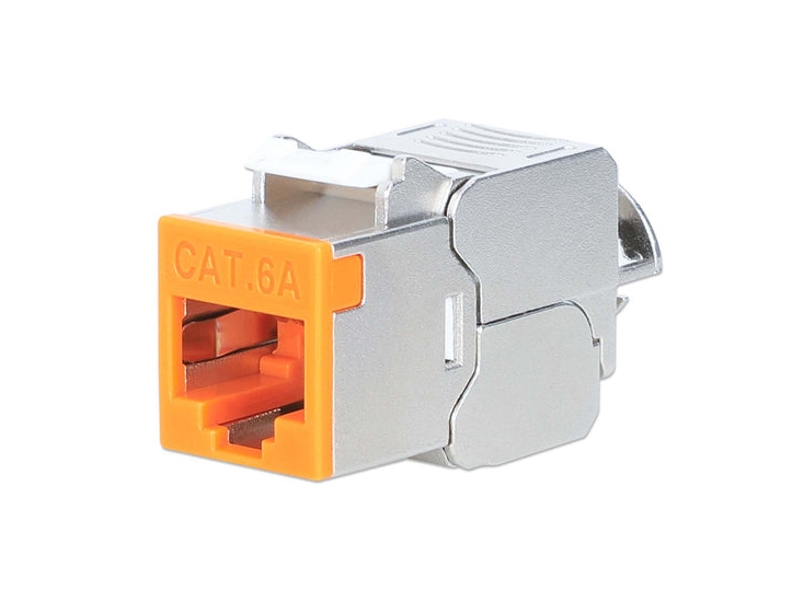 Intellinet 766623791328, Flad, Orange, RJ-45, IDC, Hunstik, Guld
