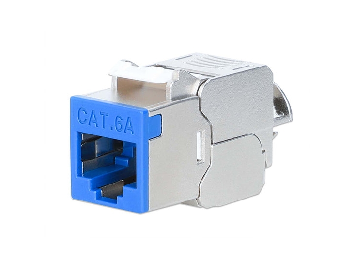 Intellinet 766623791342, Flad, Blå, RJ-45, IDC, Hunstik, Guld