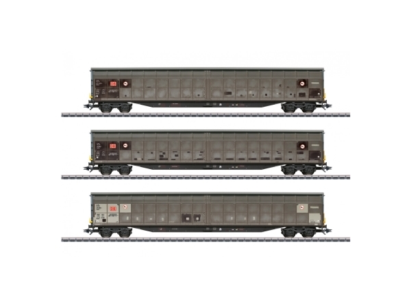 Märklin Type Habbins 354 Sliding Wall Boxcar Set, Jernbane- Og Togmodel, Monteringssæt, Ho (1:87), Three Db Cargo Type Habbins 354 Four-Axle Sliding