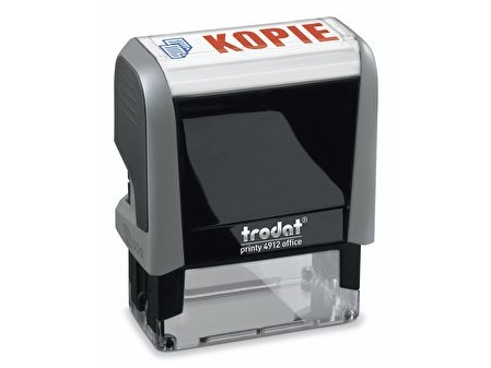 Wedo 51 4912224, Selvfarvende, Tekststempel, Plast, 42 x 12 mm, Sort, Grå, Blå/rød