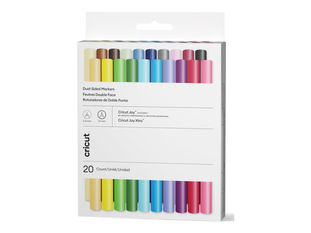 Cricut Joy Ultimate - Märkpenna med dubbel spets - för labels, vinyl - blandfärger - vattenbaserat bläck - 0.4 mm / 1 mm - fin (paket om 20) | Radiostyrd - Modellbygge Motor - Tillbehör | GameStuff