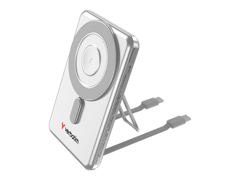 Verbatim Charge 'N' Go - Trådløs Power Bank - Magnetisk, To Kabler - 5000 Mah - 20 Watt - 2.4 A - Pd 3.0, Fast Charge - 2 Output-Stikforbindelser (Us
