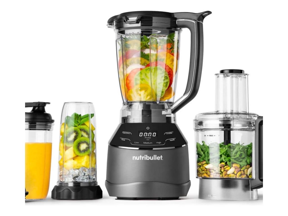 NutriBullet NBF580B, Svart, Knappar, 1,8 l, 0,75 m, 1,6 l, Plast, Rostfritt stål | Köksapparater - Köksmaskiner - Matberedare | GameStuff