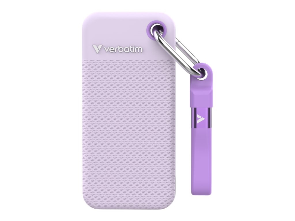 Verbatim Pocket Ssd 2Tb Usb-C 3.2 Gen.2 Externes Laufwerk Weiß-Violett 32323