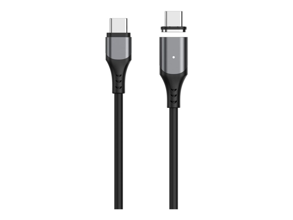 Estuff Infinite - Usb-Kabel - Usb-C (Han) Lige Til Usb-C (Han) Magnetisk - Usb 2.0 - 2 M - 100 % Genbrugt Plastik, Usb-C Power Delivery (100W) - Sort