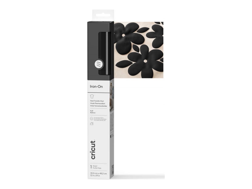Cricut Iron-on Puff - Värmeöverföringsmaterial - 30.5 x 48.2 cm - svart - vinyl | Radiostyrd - Modellbygge Motor - Tillbehör | GameStuff