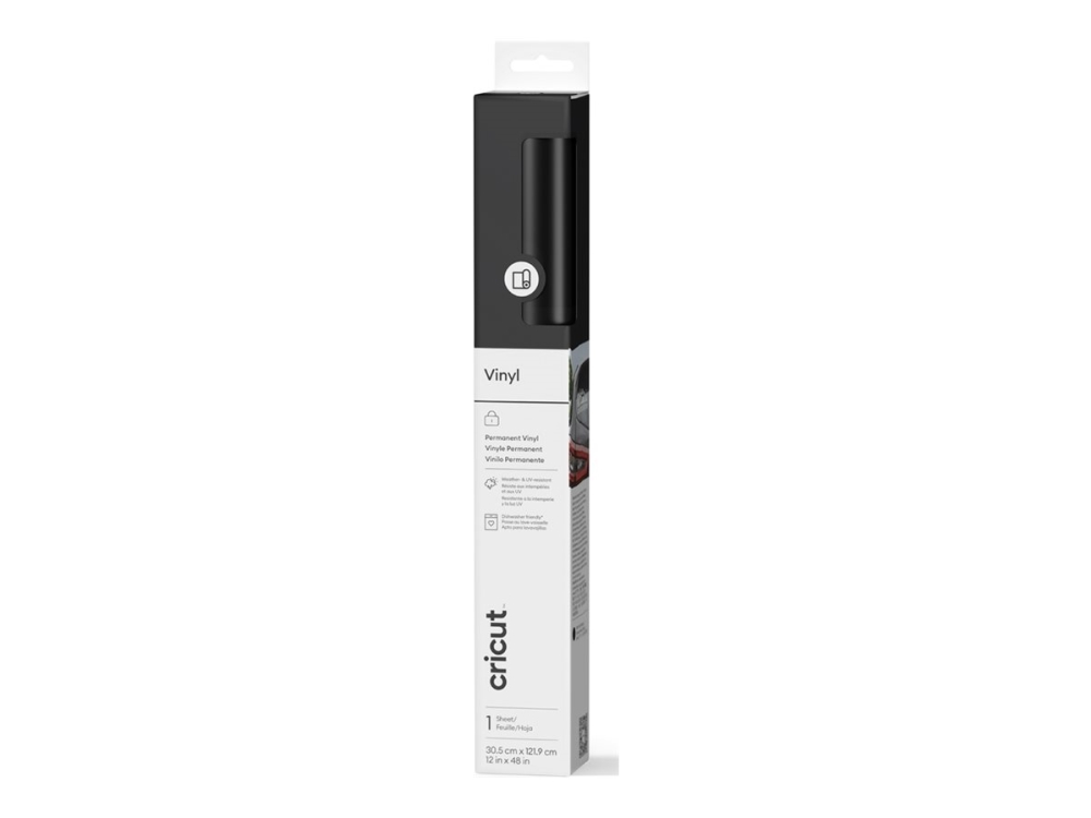 Cricut Premium Vinyl - Hobbymateriale - 30.5 X 121.9 Cm - Sort - Permanent - Vinyl