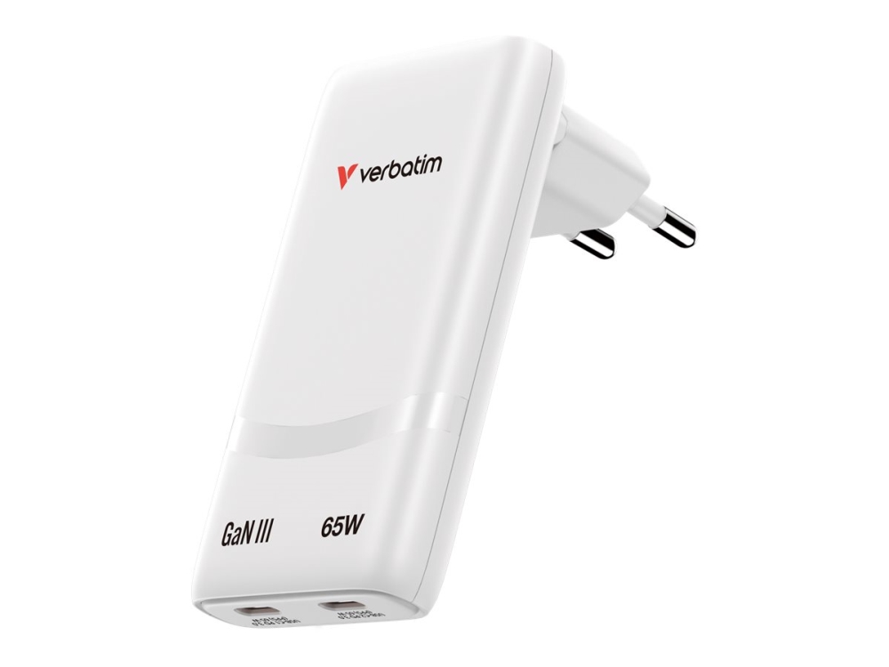 Verbatim Fold N Go Hands Charger Gan 65W White 32355