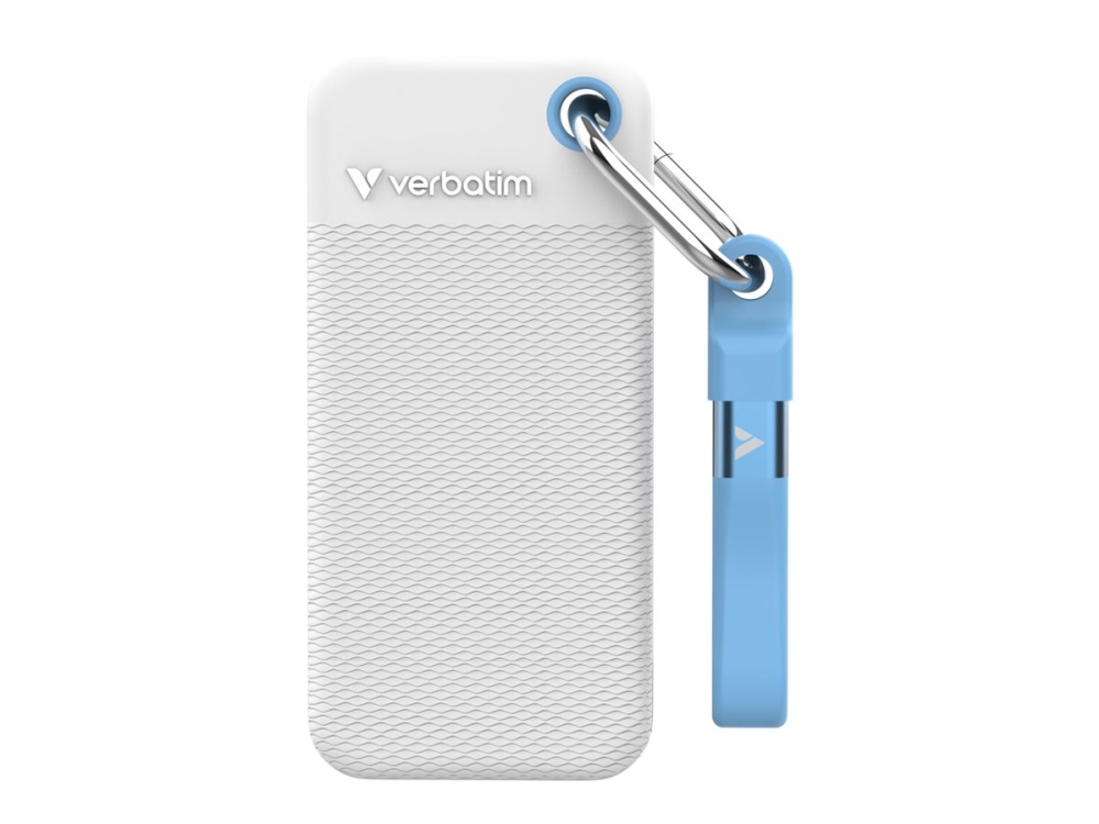 Verbatim Pocket Ssd 1Tb Usb-C 3.2 Gen.2 Externes Laufwerk Weiß-Hellblau 32320