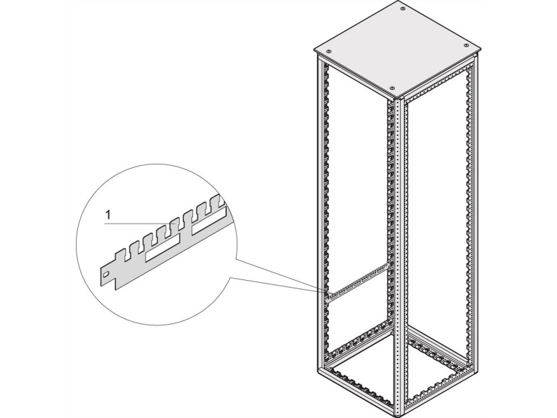 SCHROFF Varistar kaapelikisko kotelon syvyyteen, RAL 7021, 1200D