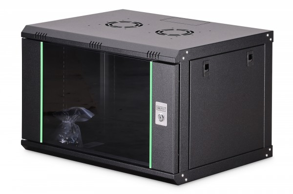 Digitus Spinta Jungiama Į Tinkla Hanging Dynamic 19" 7U Rack 385X600x450mm, Glasdør, Juoda, Usamlet, 60Kg