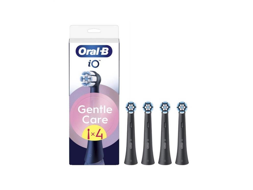Oral-B iO Gentle Care Børstehoveder Sort, 4 stk. | Hälsa - Tandvård - Tandborsthuvuden | GameStuff