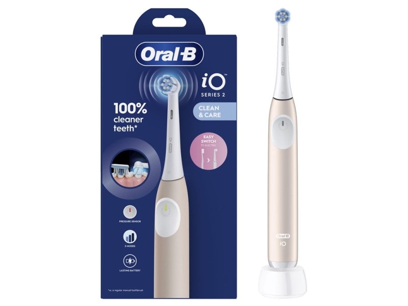 Oral-B Electric Toothbrush | iO2 | Rechargeable | For adults | Number of brush heads included 1 | Number of teeth brushing modes 3 | Calm Pink