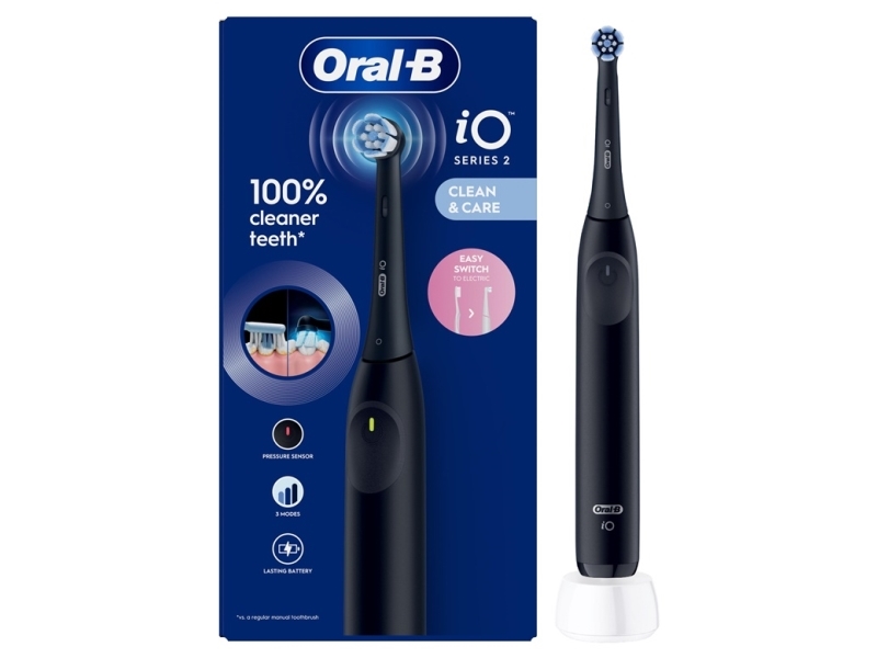 Braun iOS2.1D9.2K Oral-B iO2 Elektrinis Dantų Šepetėlis Night Juodas + Kelioninis Dėklas