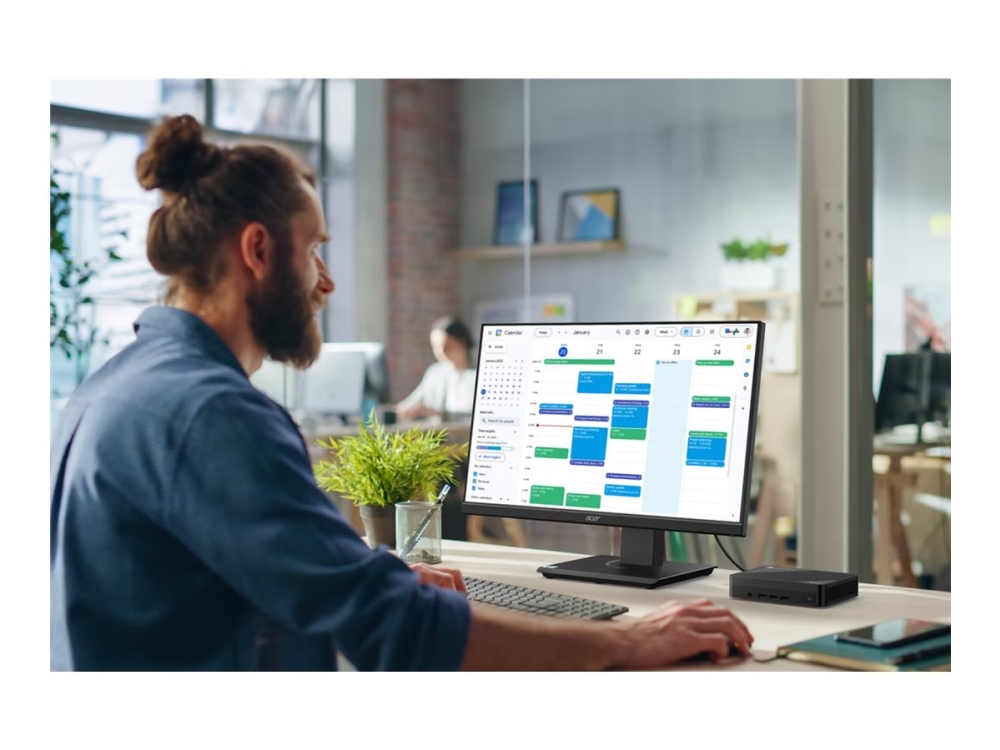 Acer Chromebox Mini CXM2 - Mini PC 1 x N-series N150 / op til 3.6 GHz - RAM 8 GB - flash - eMMC 64 GB - Intel Graphics - IEEE 802.11ax (Wi-Fi 6E), Bluetooth, Gigabit Ethernet - Chrome OS - skærm: ingen